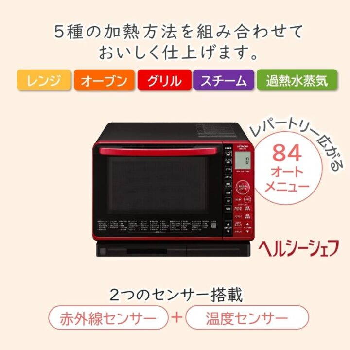 ヘルシー料理を作れる「スチーム機能付き電子レンジ」