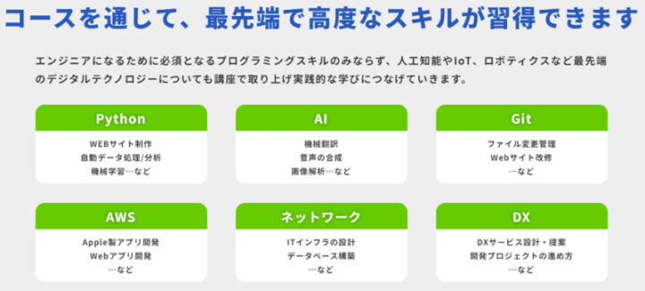 デメリット1：学べるプログラム言語は「Python」のみ