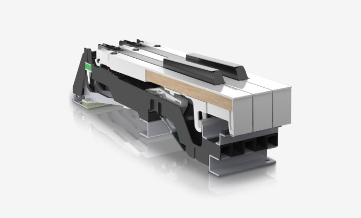 ハイブリッド鍵盤：樹脂と木材を組み合わせ、より本物のピアノに近い感覚を再現