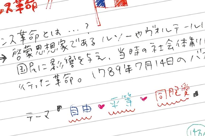 滑らかな書き心地が魅力の「水性」。発色が良くイラストにも◎