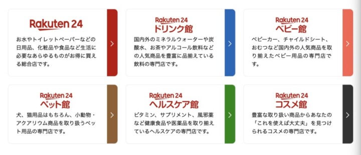 メリット3：ドリンク館・ヘルスケア館・ベビー館など、生活必需品の品揃えに特化している